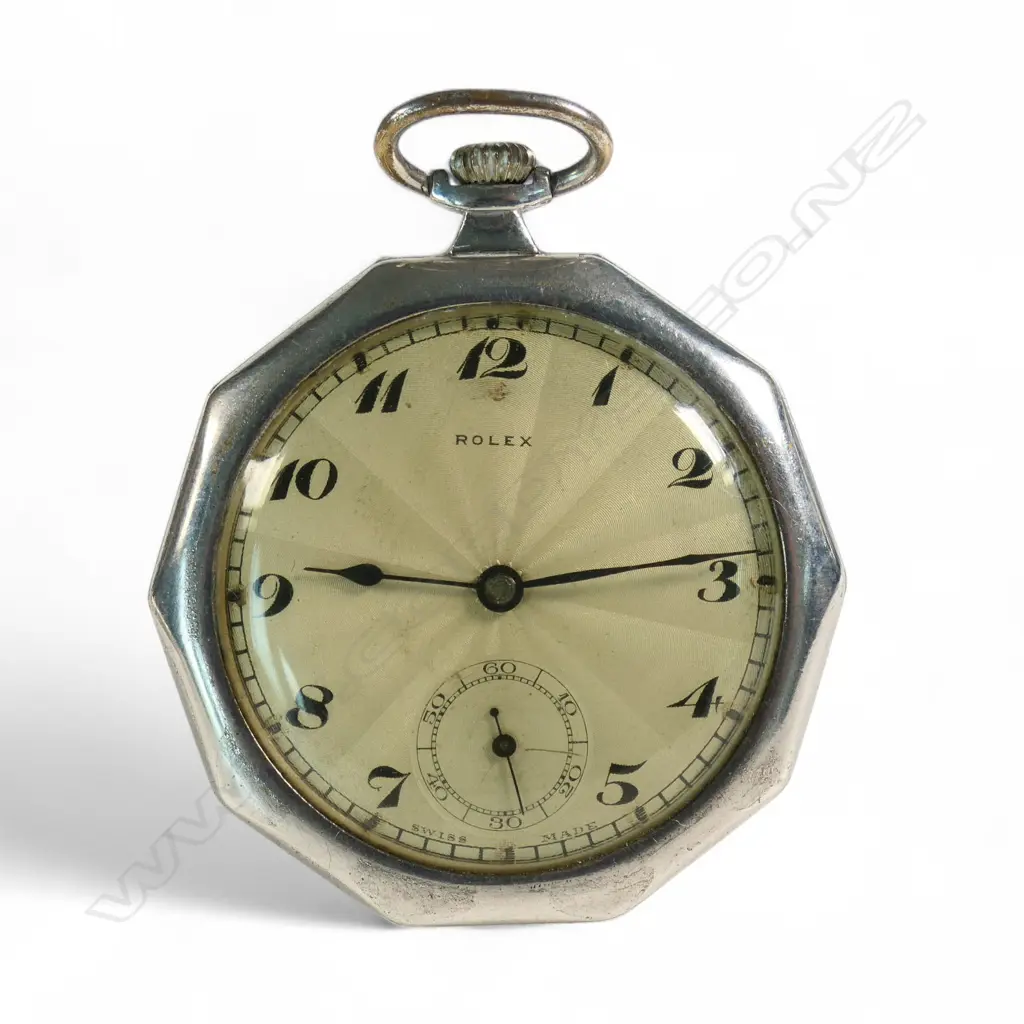 A 1940's Rolex gent's octagonal cased pocket watch, Image 1++