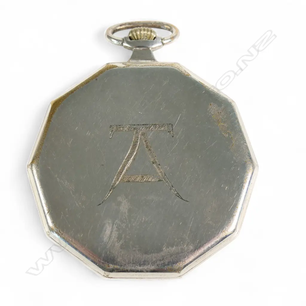 A 1940's Rolex gent's octagonal cased pocket watch, Image 1++
