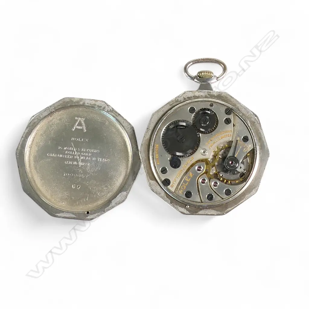 A 1940's Rolex gent's octagonal cased pocket watch, Image 1++