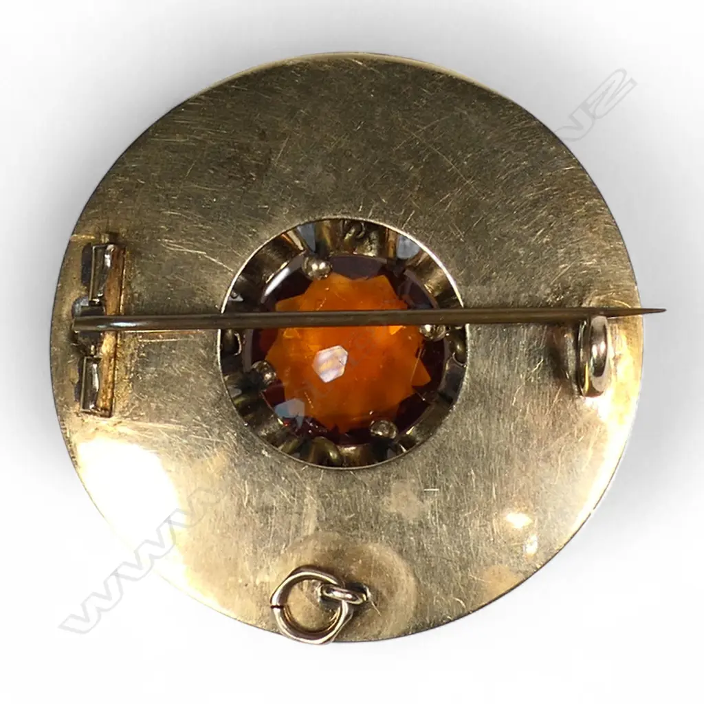 A c.1900 Scottish multi stone set shield form brooch, Image 1++