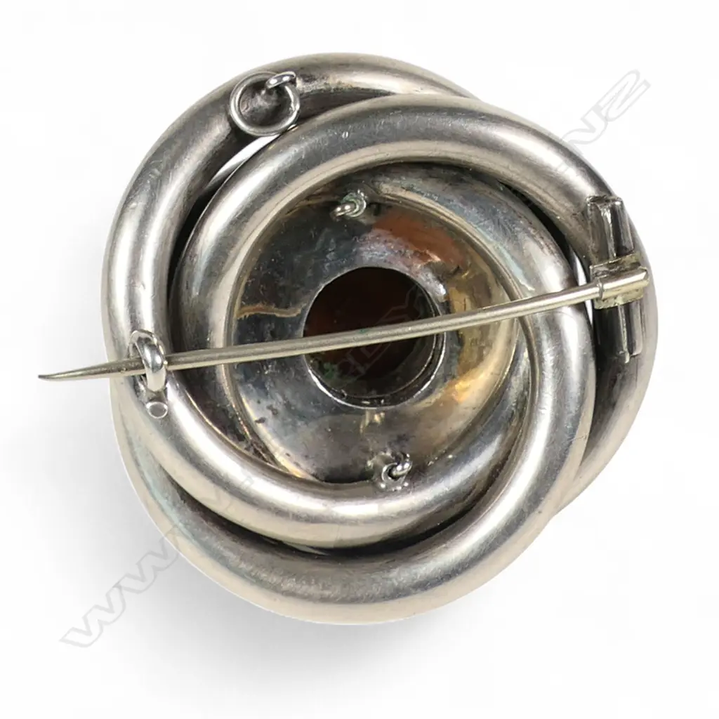 A late Victoria silver and large dome set pale agate and citrine brooch, Image 1++