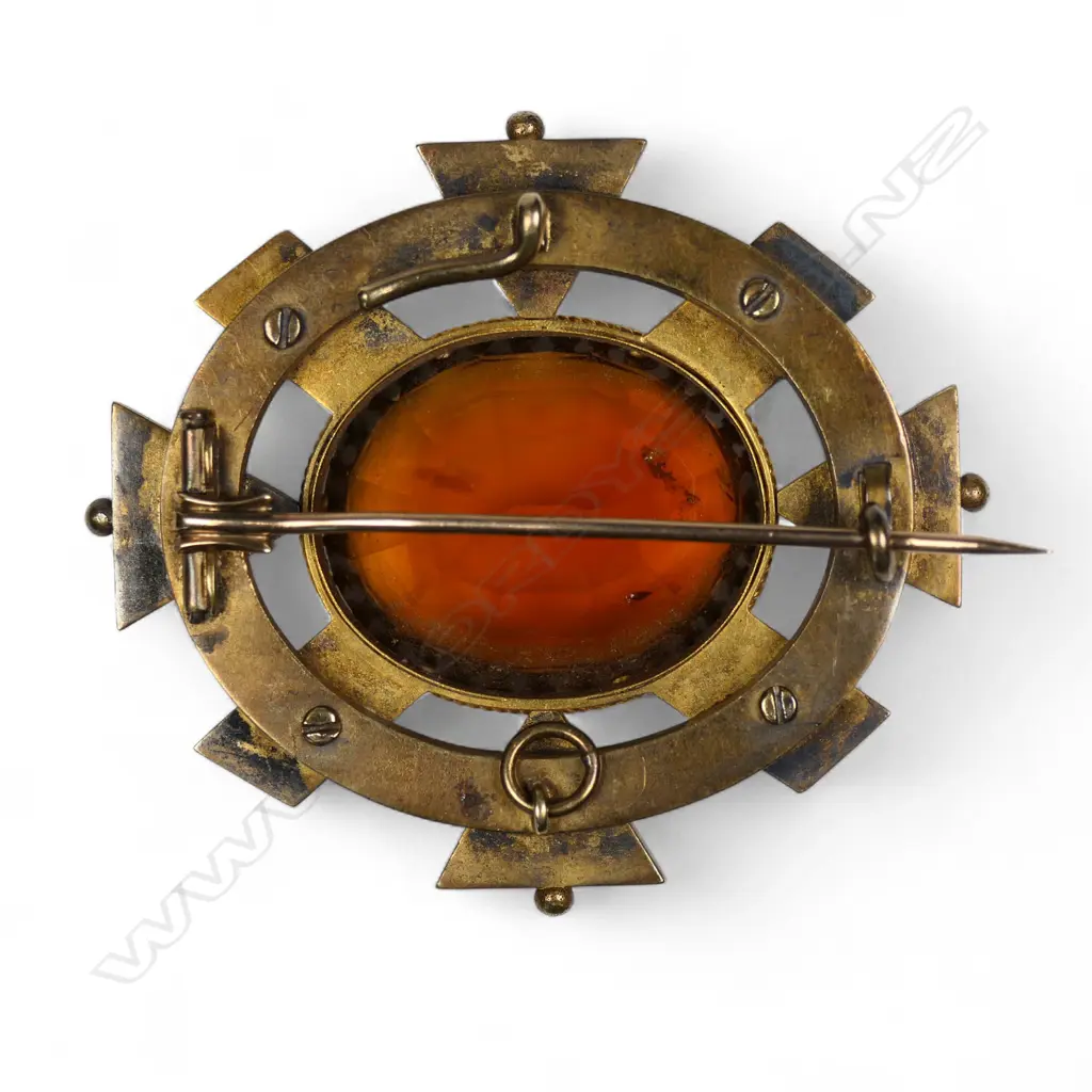 A late Victorian 9ct gold and gem set large designer brooch, Image 1++