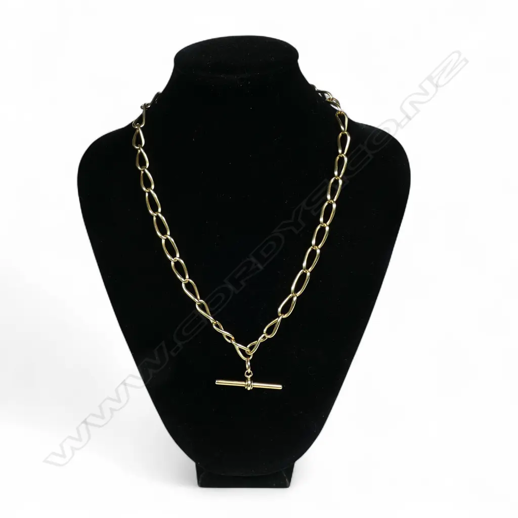 An Edwardian 9ct gold fob chain, Image 1++