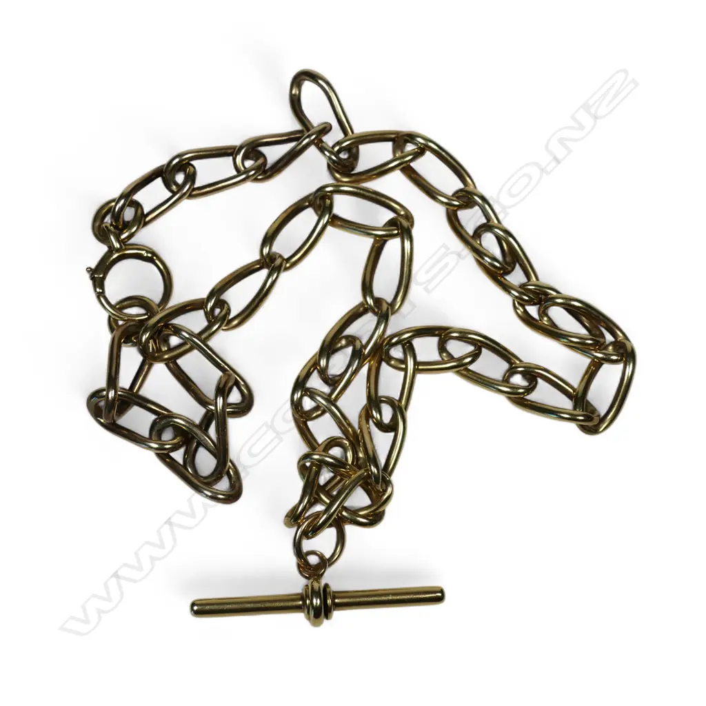An Edwardian 9ct gold fob chain, Image 1++