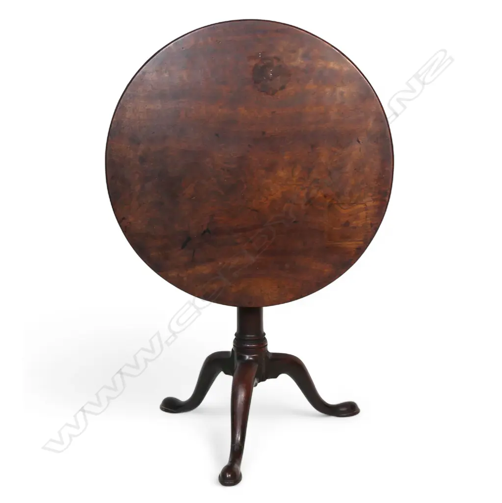 A Georgian mahogany bird cage wine table, Image 1++