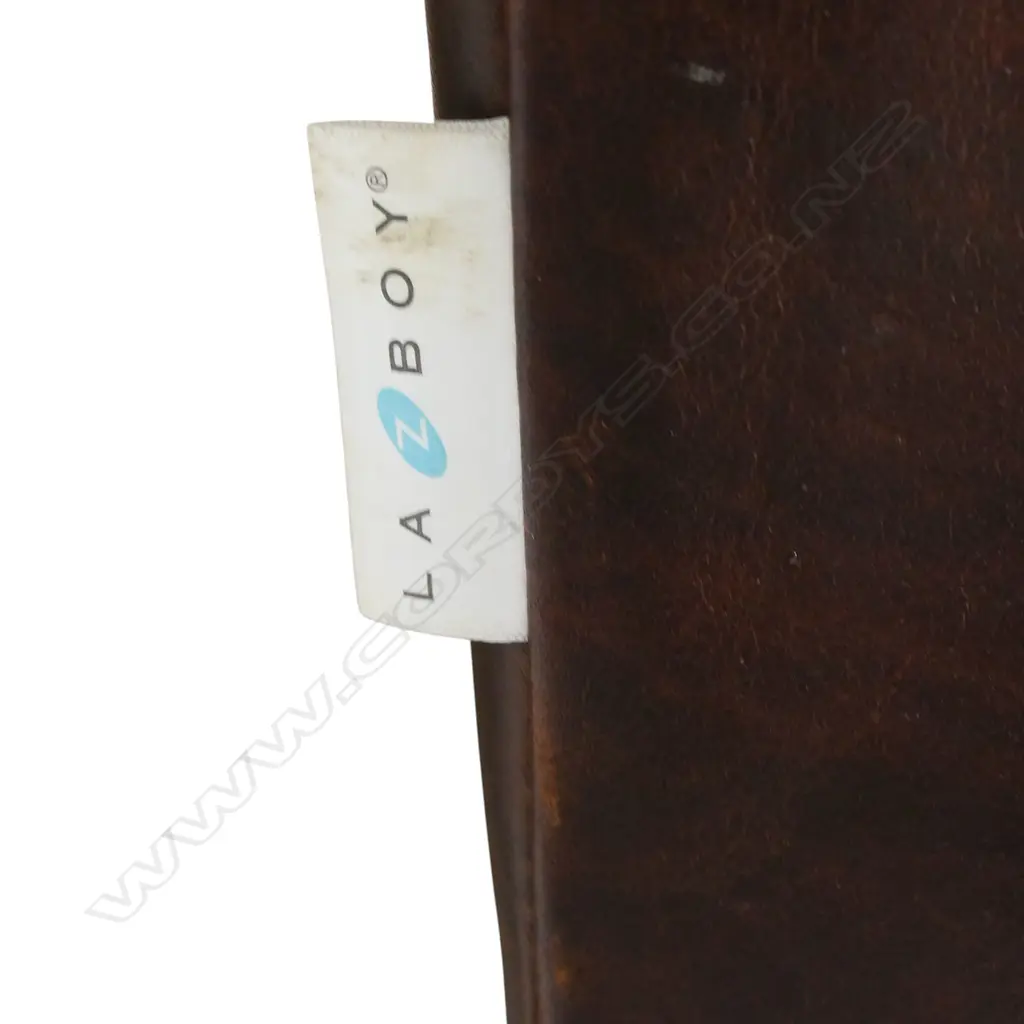 A Lazy Boy leather two-seater roll arm sofa, Image 1++