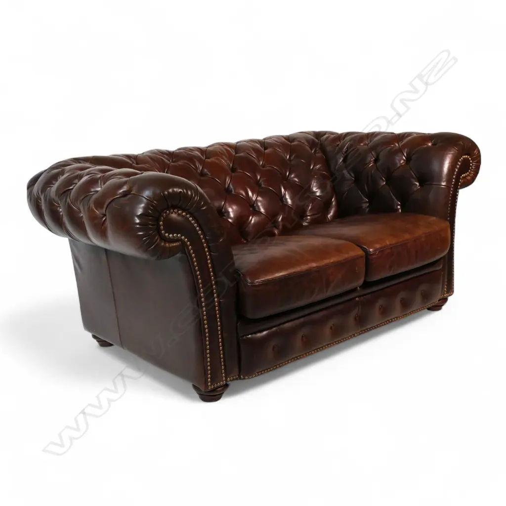A Lazy Boy leather two-seater roll arm sofa, Image 1++