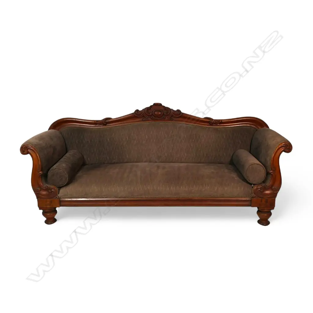 A 19thC mahogany Biedermeier three-seater sofa, Image 1++