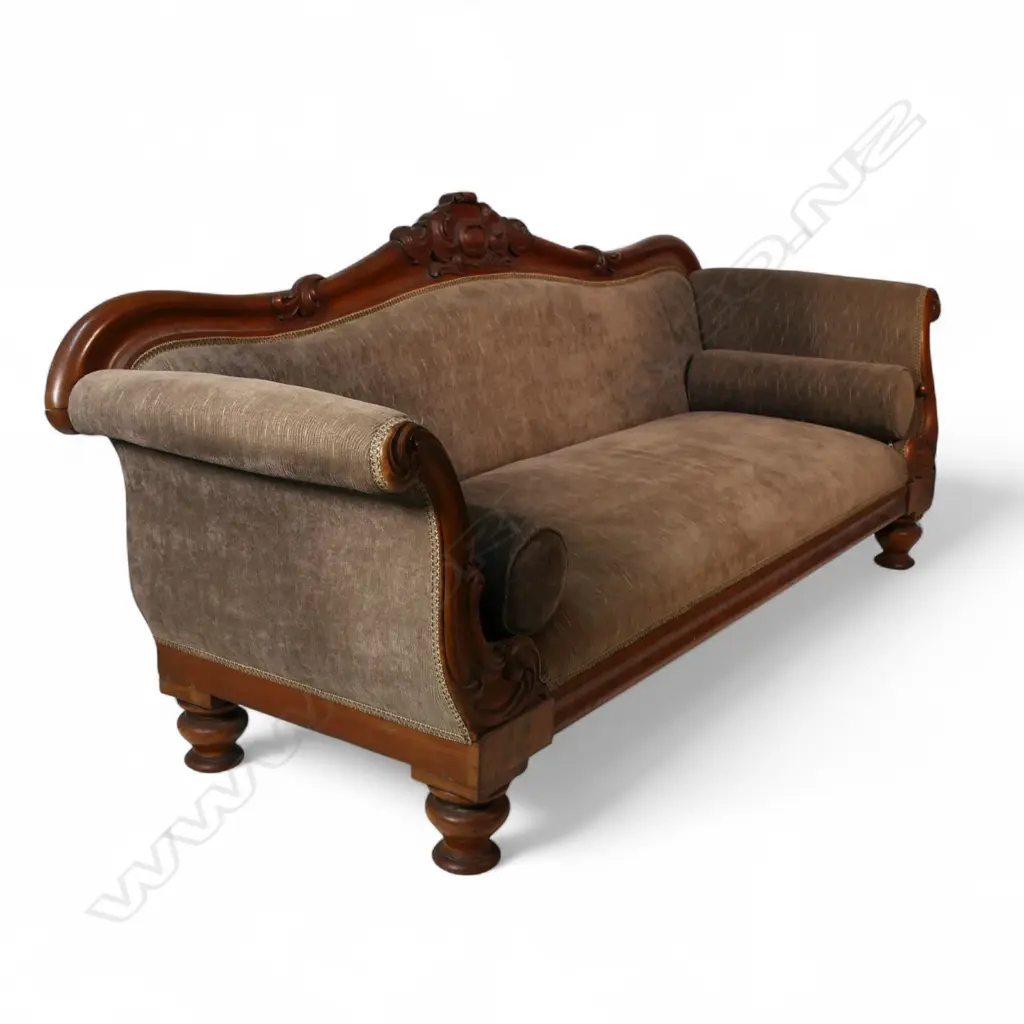 A 19thC mahogany Biedermeier three-seater sofa, Image 1++