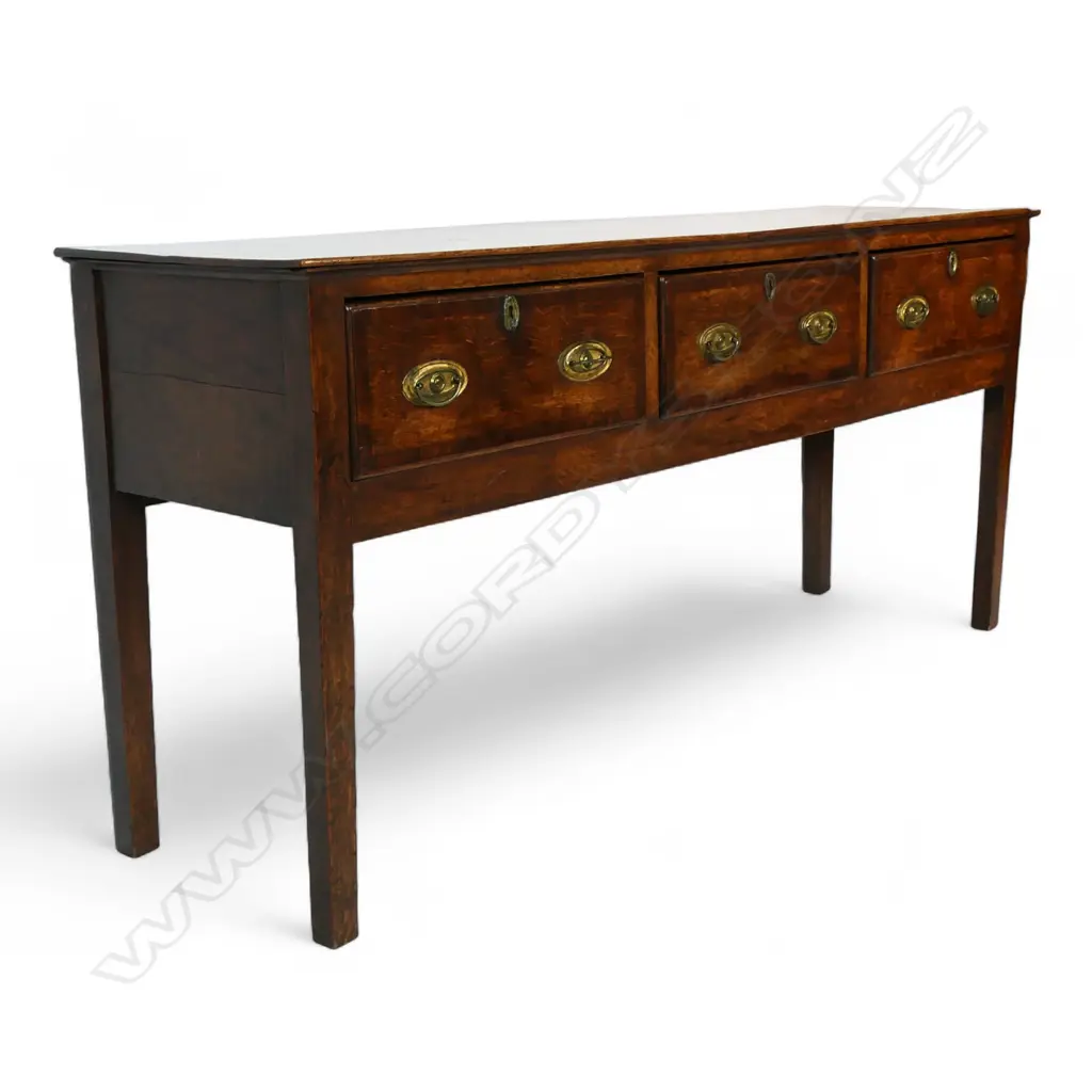 A Georgian oak console table, Image 1++