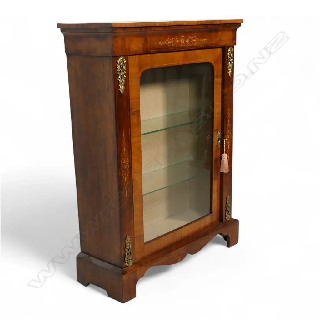 A Victorian walnut inlaid pier cabinet, Image 1++