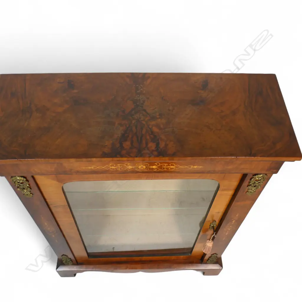 A Victorian walnut inlaid pier cabinet, Image 1++