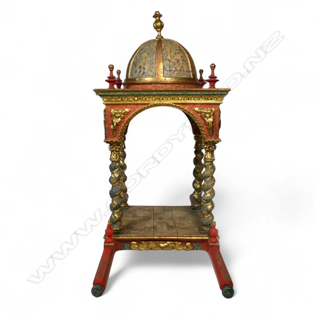 An uncommon 19thC European ornate religious processional baldachin, Image 1++