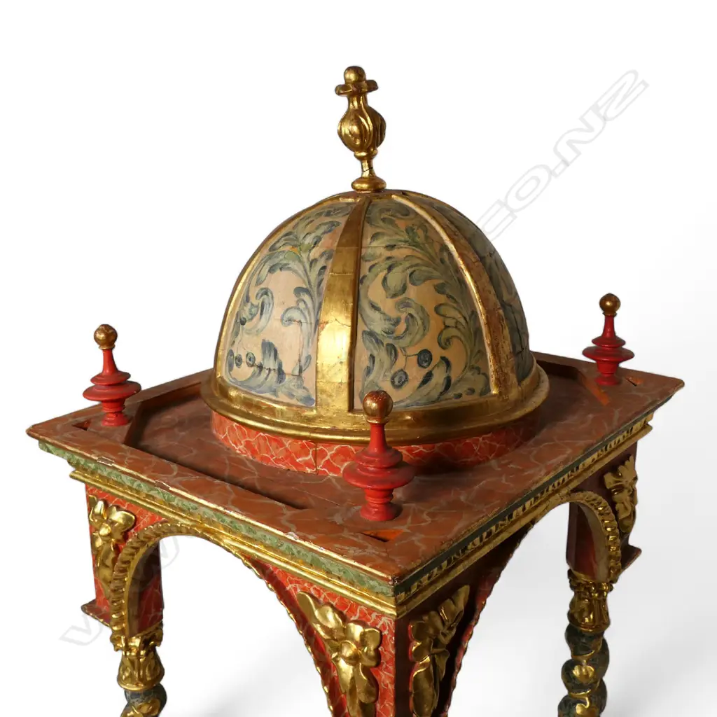 An uncommon 19thC European ornate religious processional baldachin, Image 1++