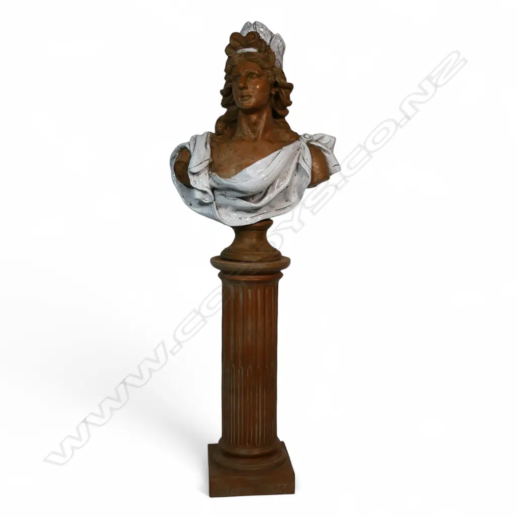 A terracotta and glazed bust of classical woman, Image 1++