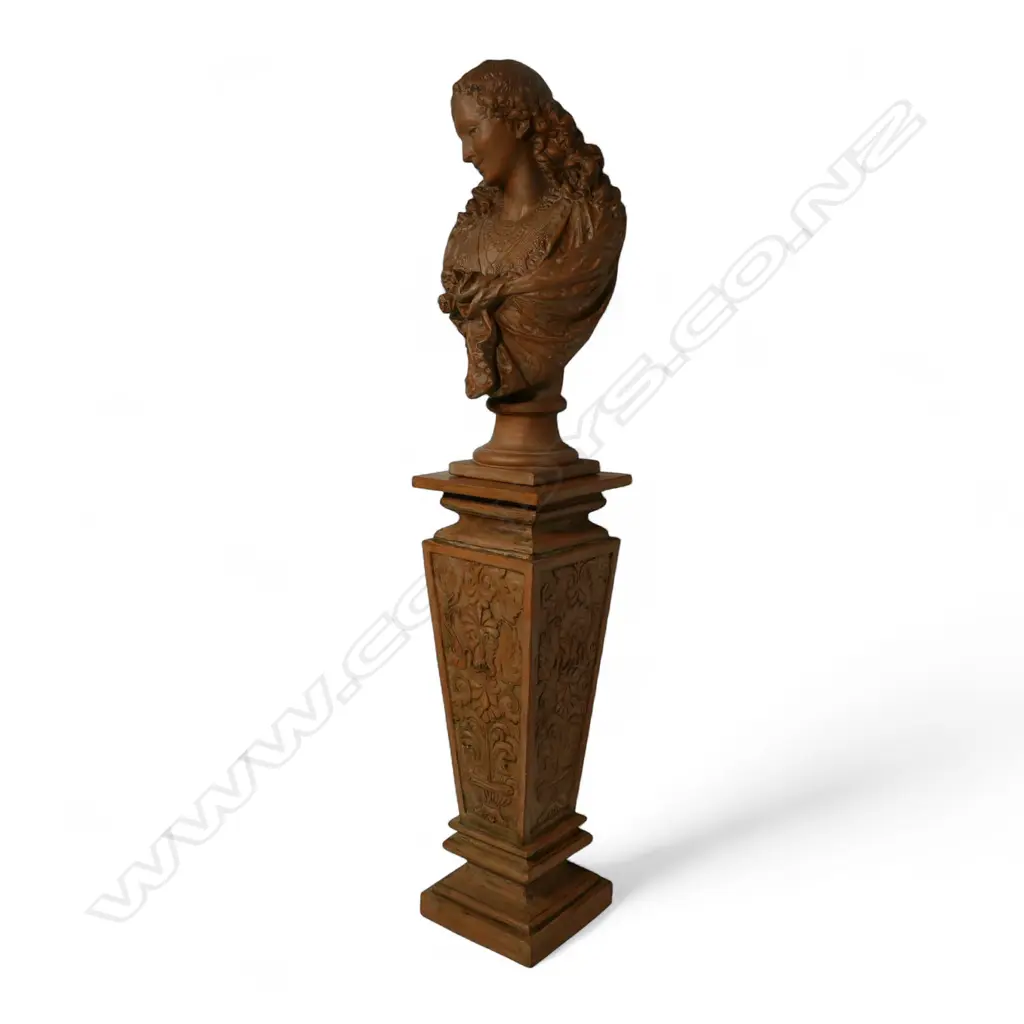A terracotta bust of a classical woman, Image 1++