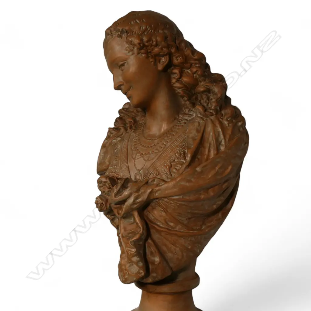 A terracotta bust of a classical woman, Image 1++