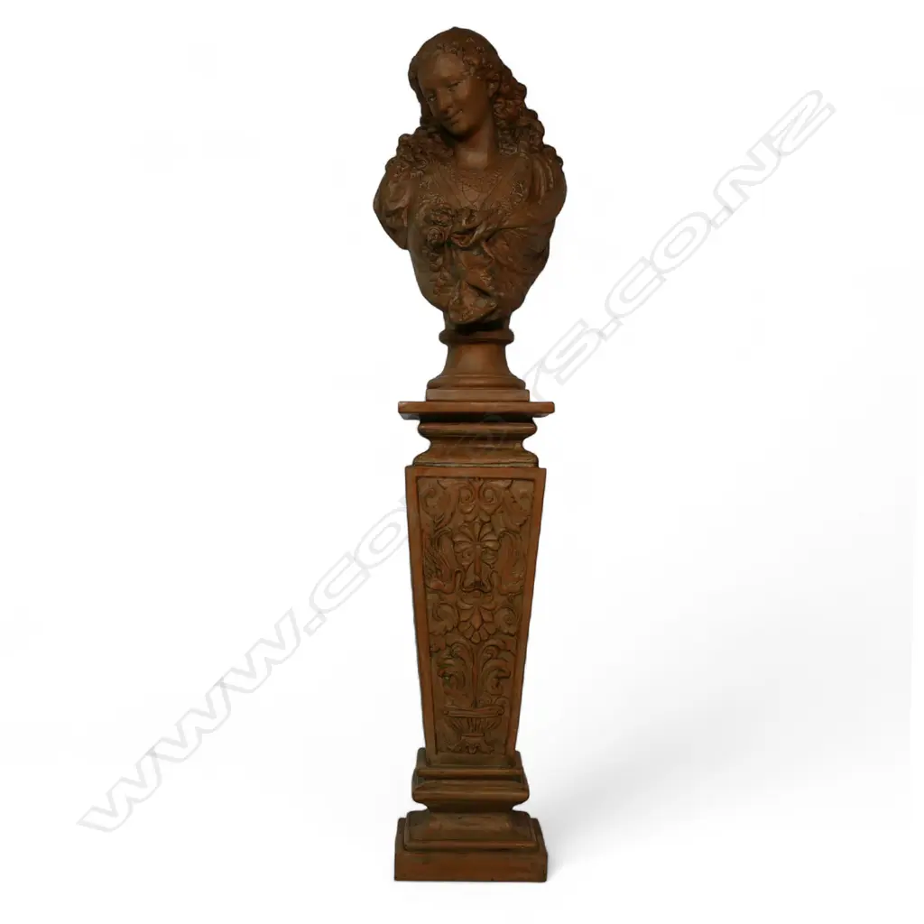 A terracotta bust of a classical woman, Image 1++