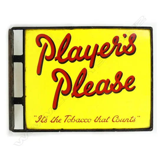 A vintage enamelled double sided wall sign 'Player's Please' tobacco