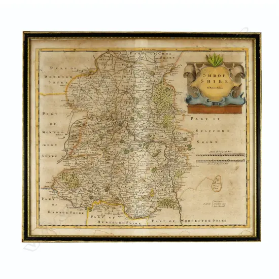 An 18thC copperplate map of Shropshire