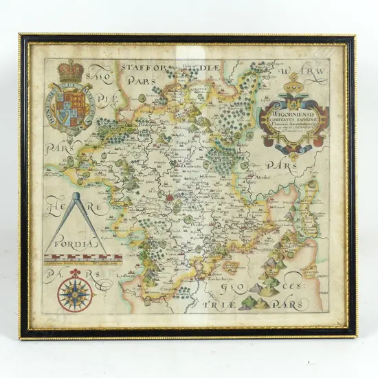 A 17thC map of Worcestershire
