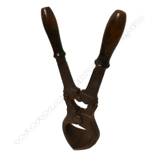 A large heavy pair of emasculator pincers