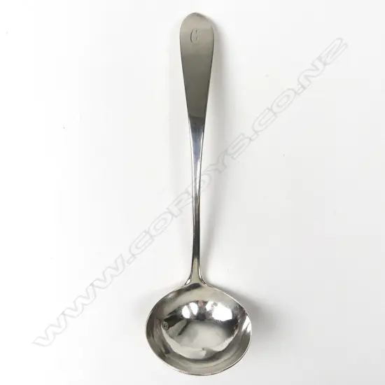 A Scottish silver sauce ladle