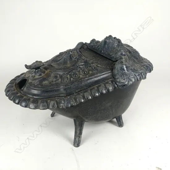 A French cast iron coal scuttle