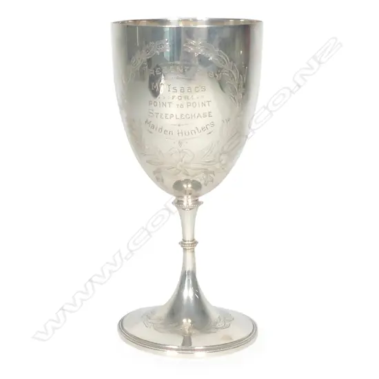 An Auckland historical 'Point To Point Steeplechase' silver plate winner's cup