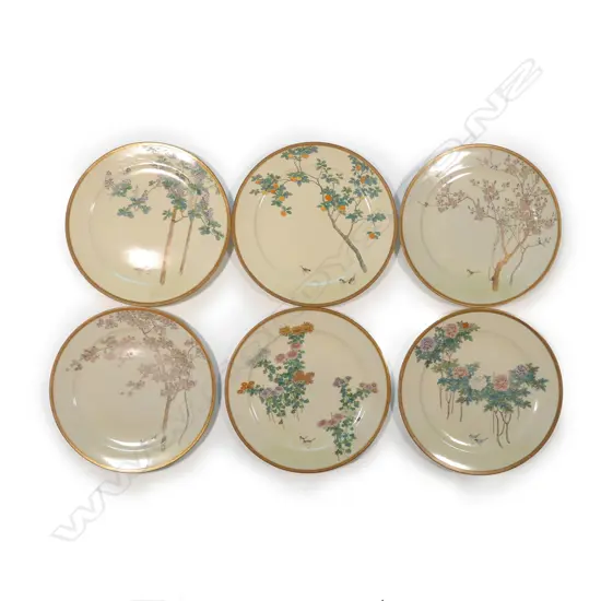 A set of six Japanese Meiji quality Satsuma plates