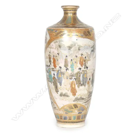 A late 19thC Japanese Meiji finely decorated vase