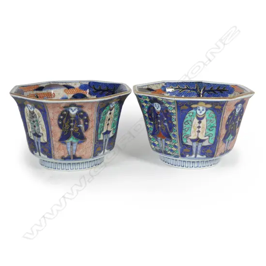A pair of 19thC Japanese Imari bowls (or wine coolers)
