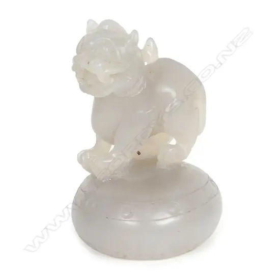 A Chinese grey-white jade scroll weight or seal