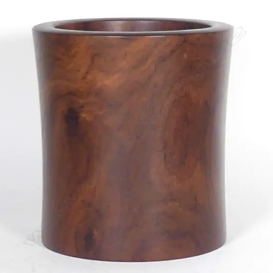 A large rosewood brush pot