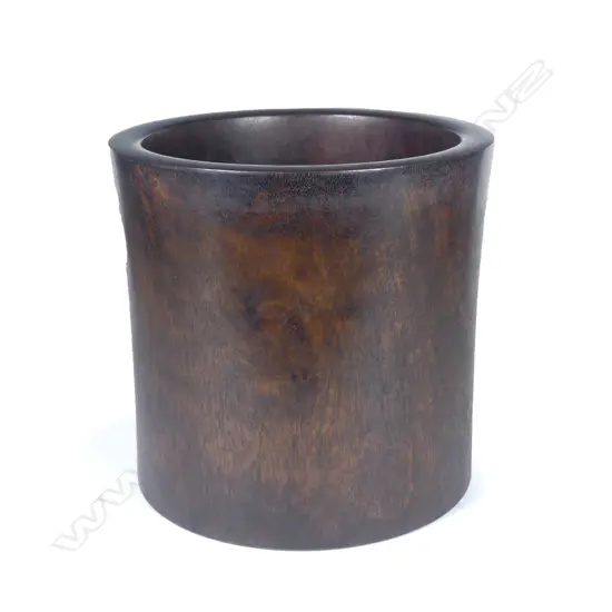 An uncommon large Chinese rosewood (huanghuali) brush pot