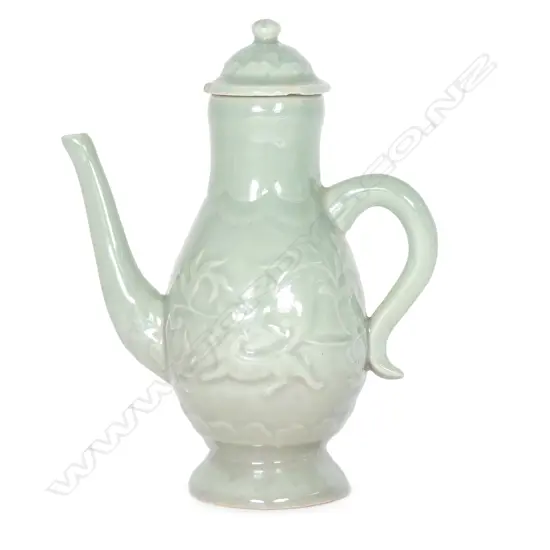 A Chinese Ming-style celadon wine ewer