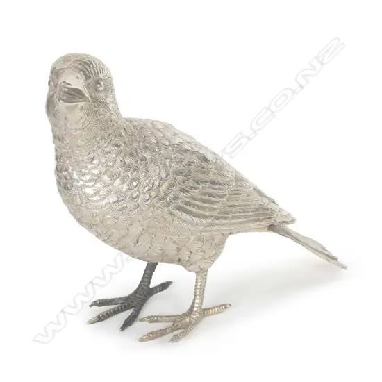 An early 20thC well modelled silver bird