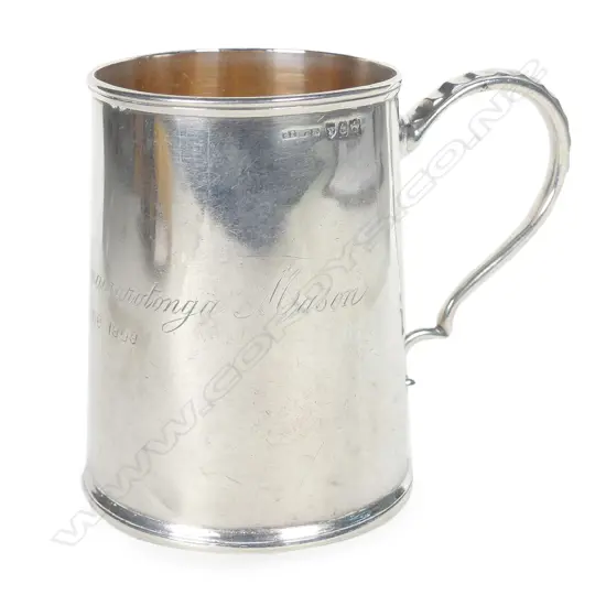An early 20thC N.Z. silver christening mug