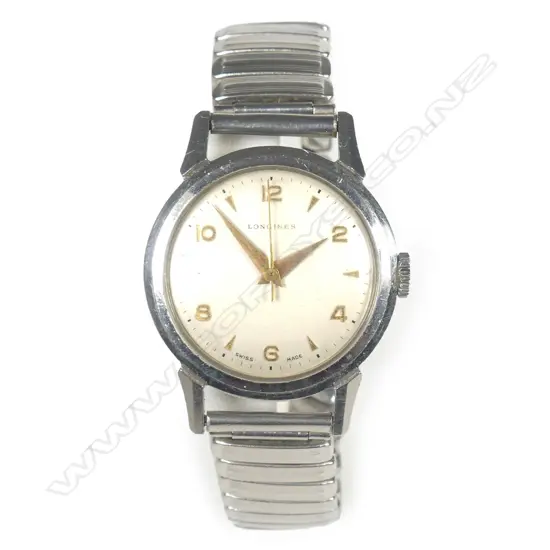 A 1940's Longines s/steel automatic wristwatch