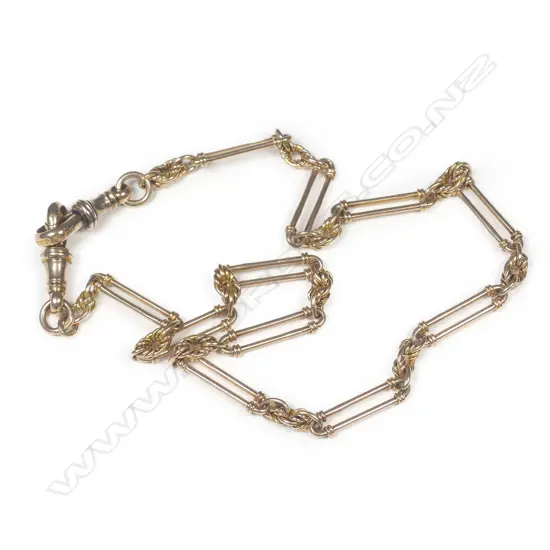 A 9ct. yellow gold fob chain
