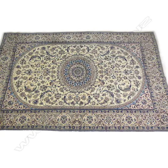 A fine Persian silk and wool pile Nain carpet