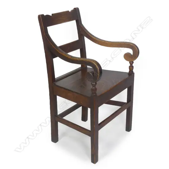 A Regency oak country armchair
