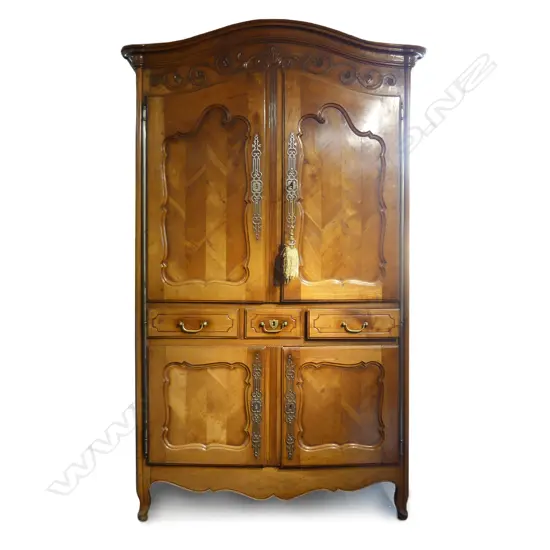 A 19thC French chestnut armoire