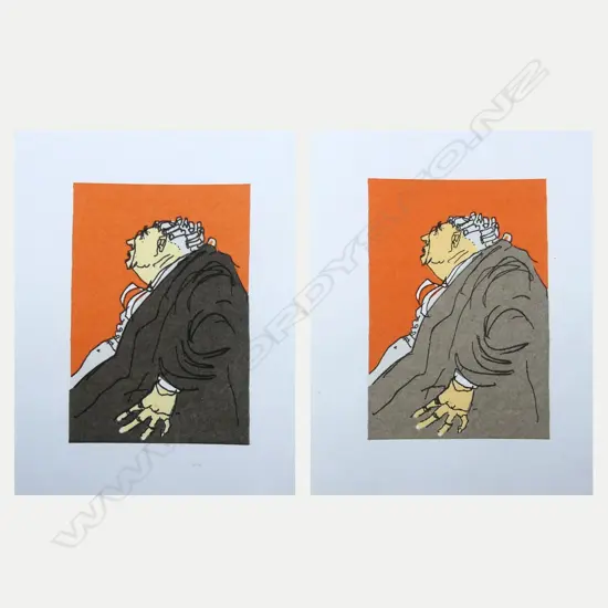 Two Garth Tapper 'Prosecution' screenprints