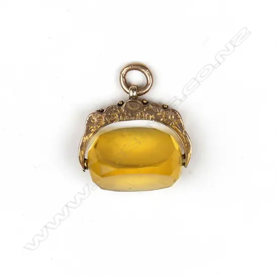 A late Victorian 9ct rose gold and citrine ?? spinner