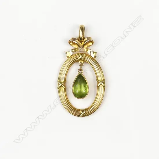 A 15ct gold and peridot pendant