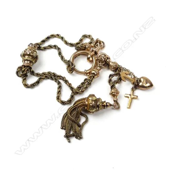 A Victorian 9ct gold Albertina