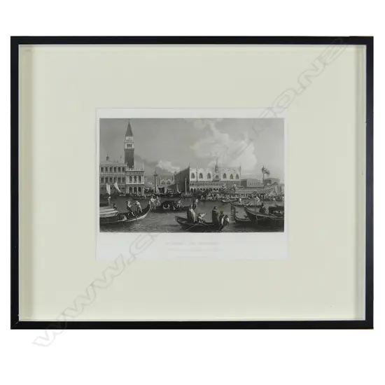 A steel engraving after Canaletto 'St. Mark's - The Bucentaur'