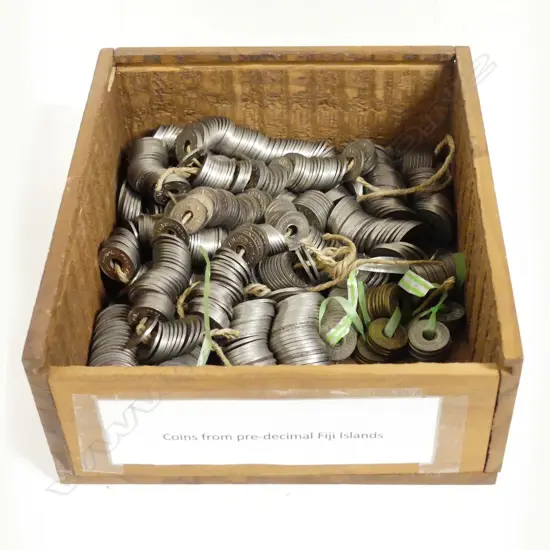 A collection of Fijian pennies and halfpennies