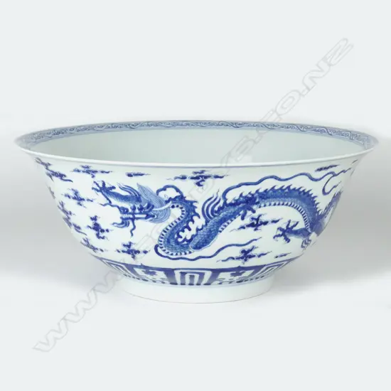 A large Chinese porcelain blue and white bowl